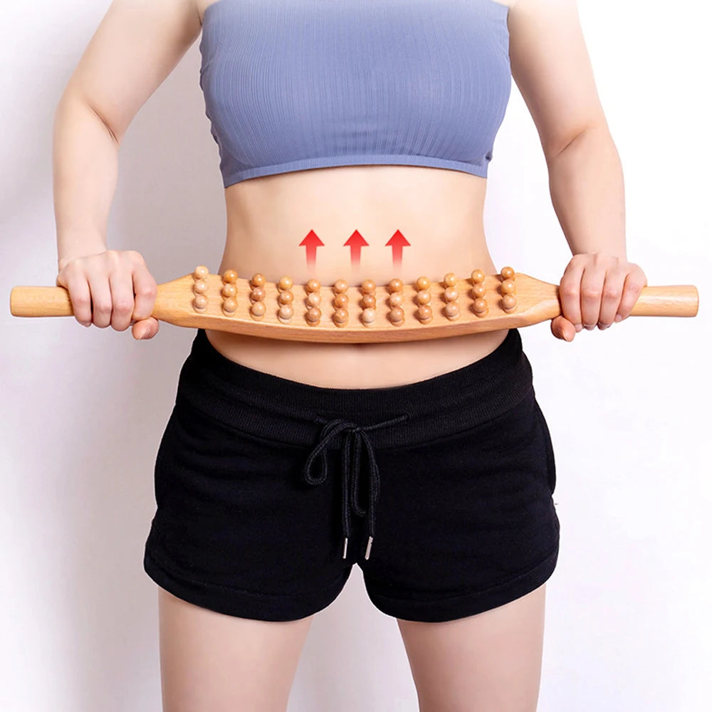 Wood Massage Roller Stick