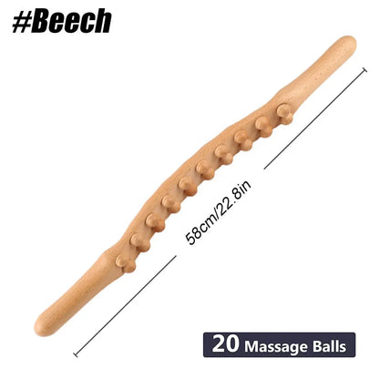 Wood Massage Roller Stick