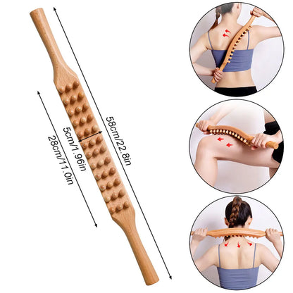 Wood Massage Roller Stick