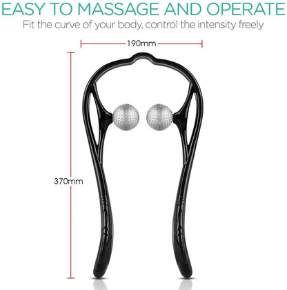 Handheld Neck Massager Roller - 2 Ball